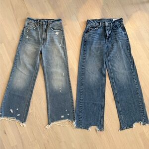 ABERCROMBIE & AE - Distressed Wide-Leg Women Jeans